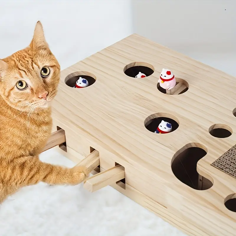 wooden cat toy