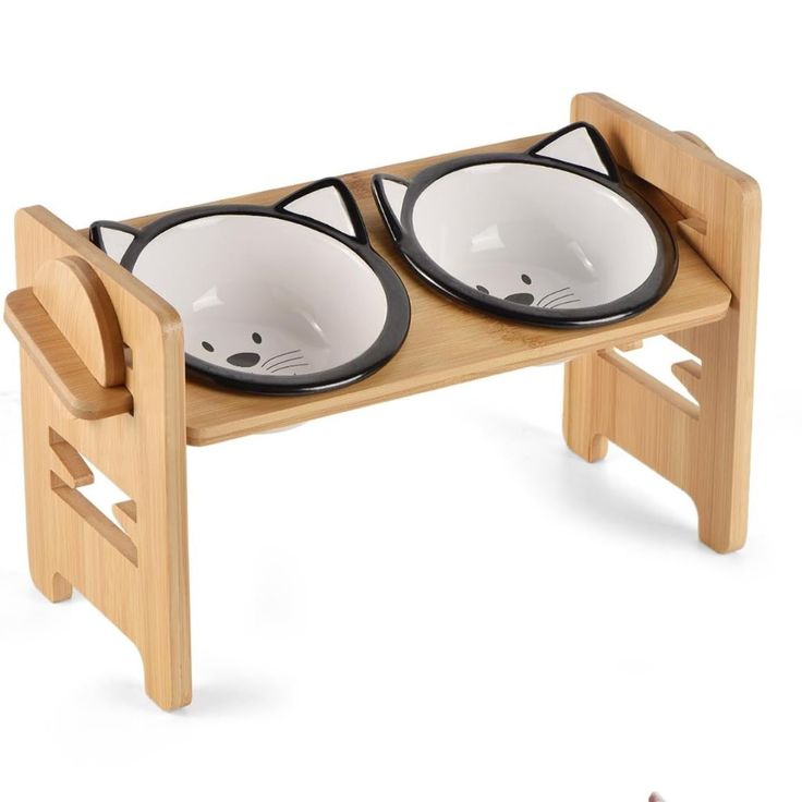 cat bowls with stand