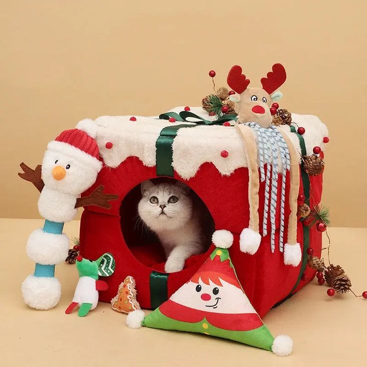 Christmas cat beds